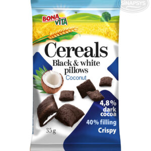 Black & White cereal pillows with coconut filling (35 g)