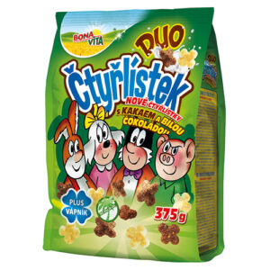 Four-leaf clover DUO - grain four-leaf clovers with cocoa and white chocolate (375 g)