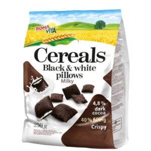 Black & White cereal pillows with milk filling (250 g)